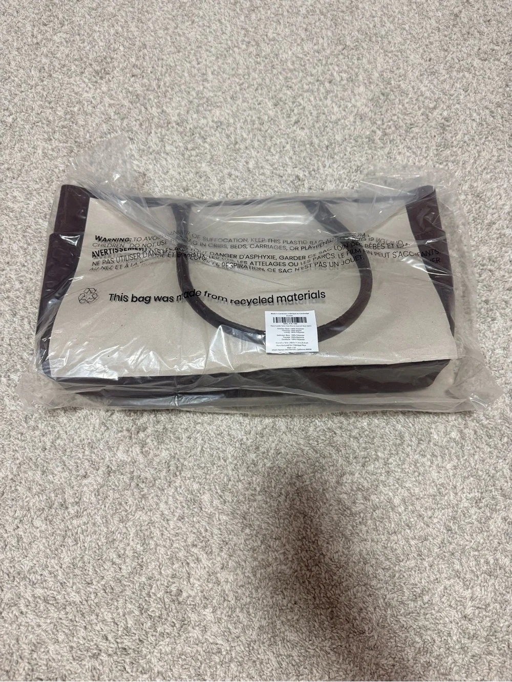 NWT Mali & Lili Faux Suede Tote in Rich Chocolate Brown